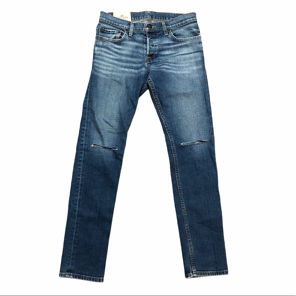Hollister Ripped Button Fly Slim Jeans